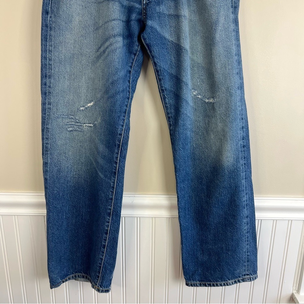 Zara Studio Wide Leg Distressed High Rise Jeans Blue Size S - Picture 12 of 16